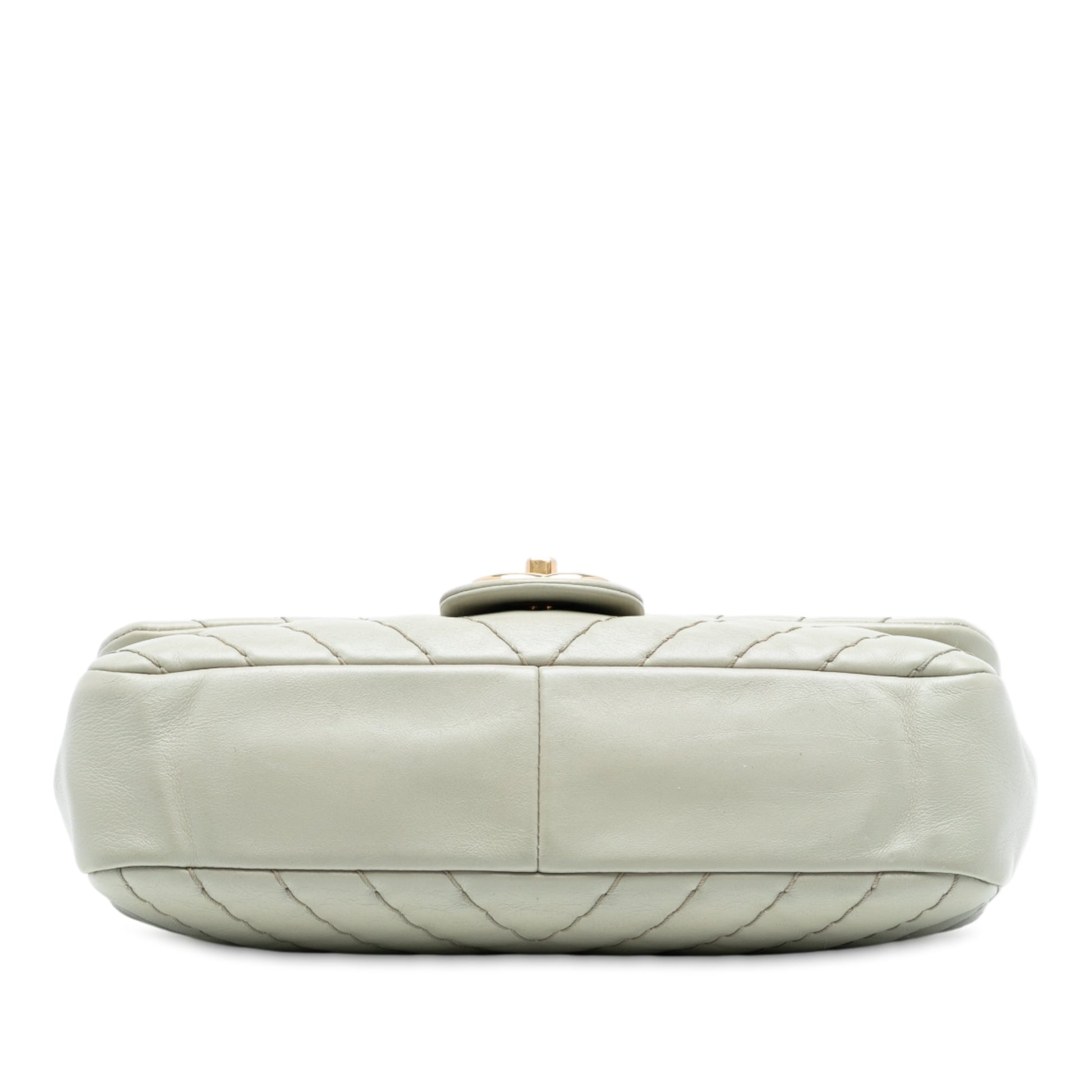 Chanel Medium Double Stitch Chevron Lambskin Single Flap