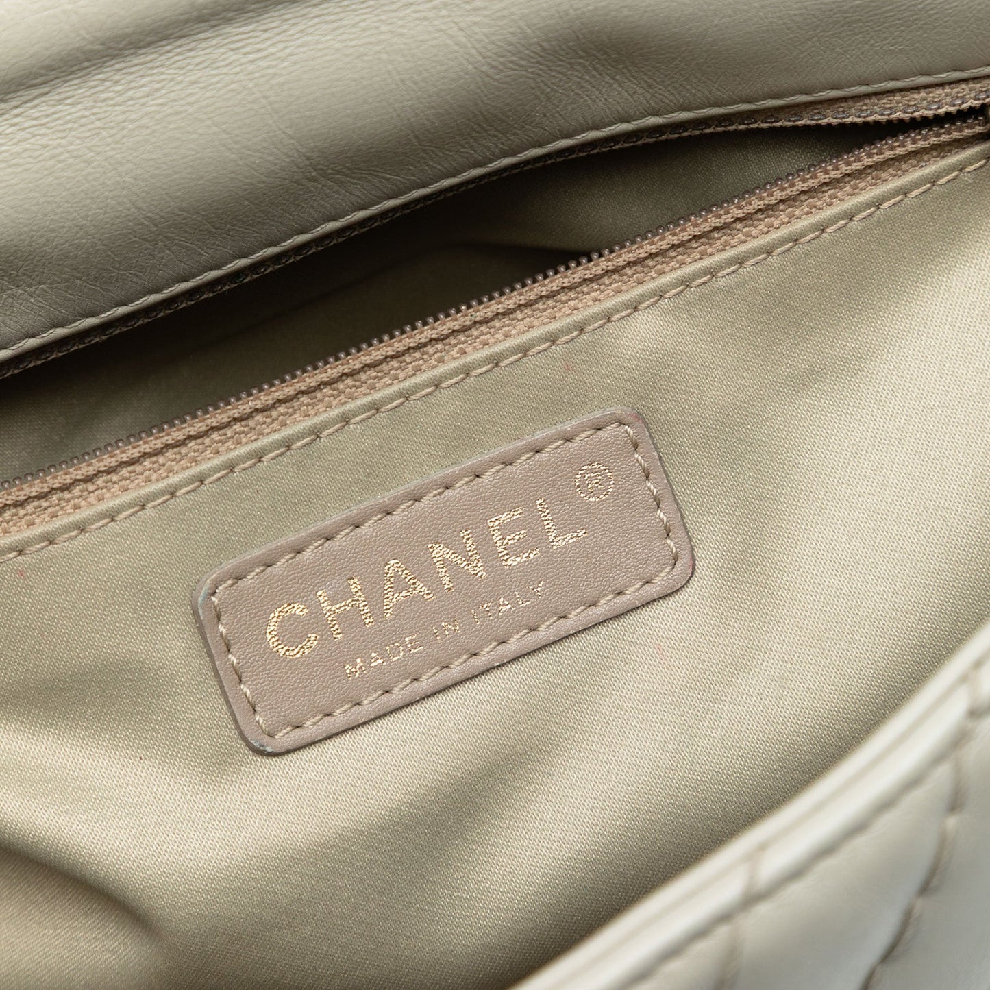 Chanel Medium Double Stitch Chevron Lambskin Single Flap