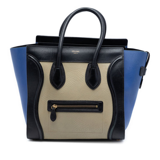 Celine Mini Tricolor Leather Luggage Tote