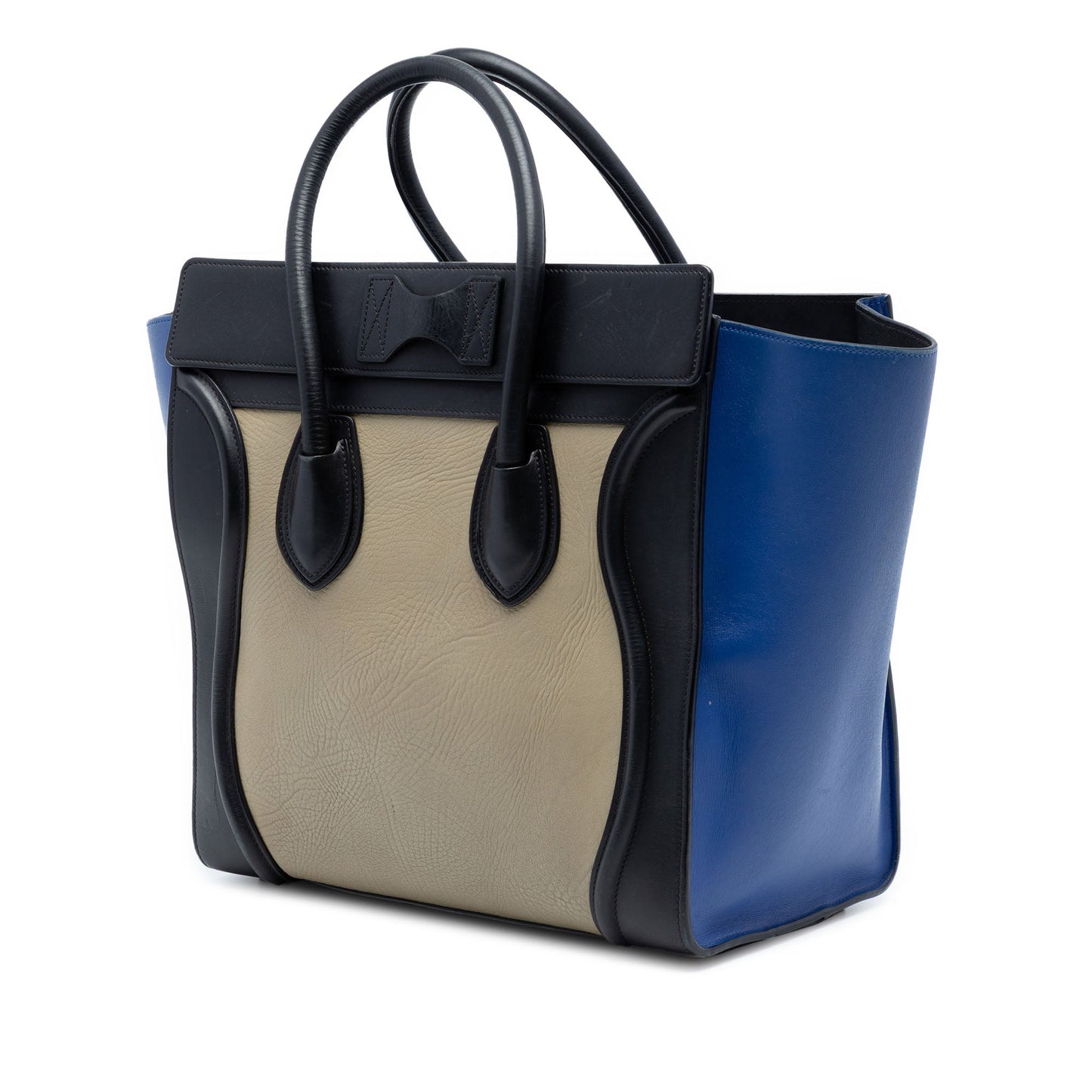 Celine Mini Tricolor Leather Luggage Tote