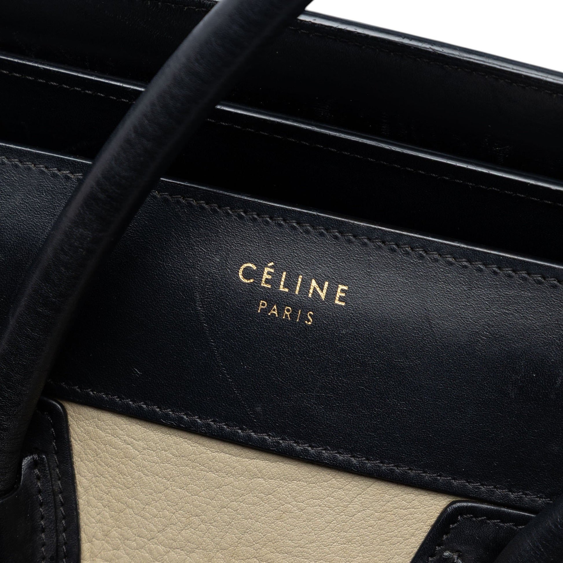Celine Mini Tricolor Leather Luggage Tote