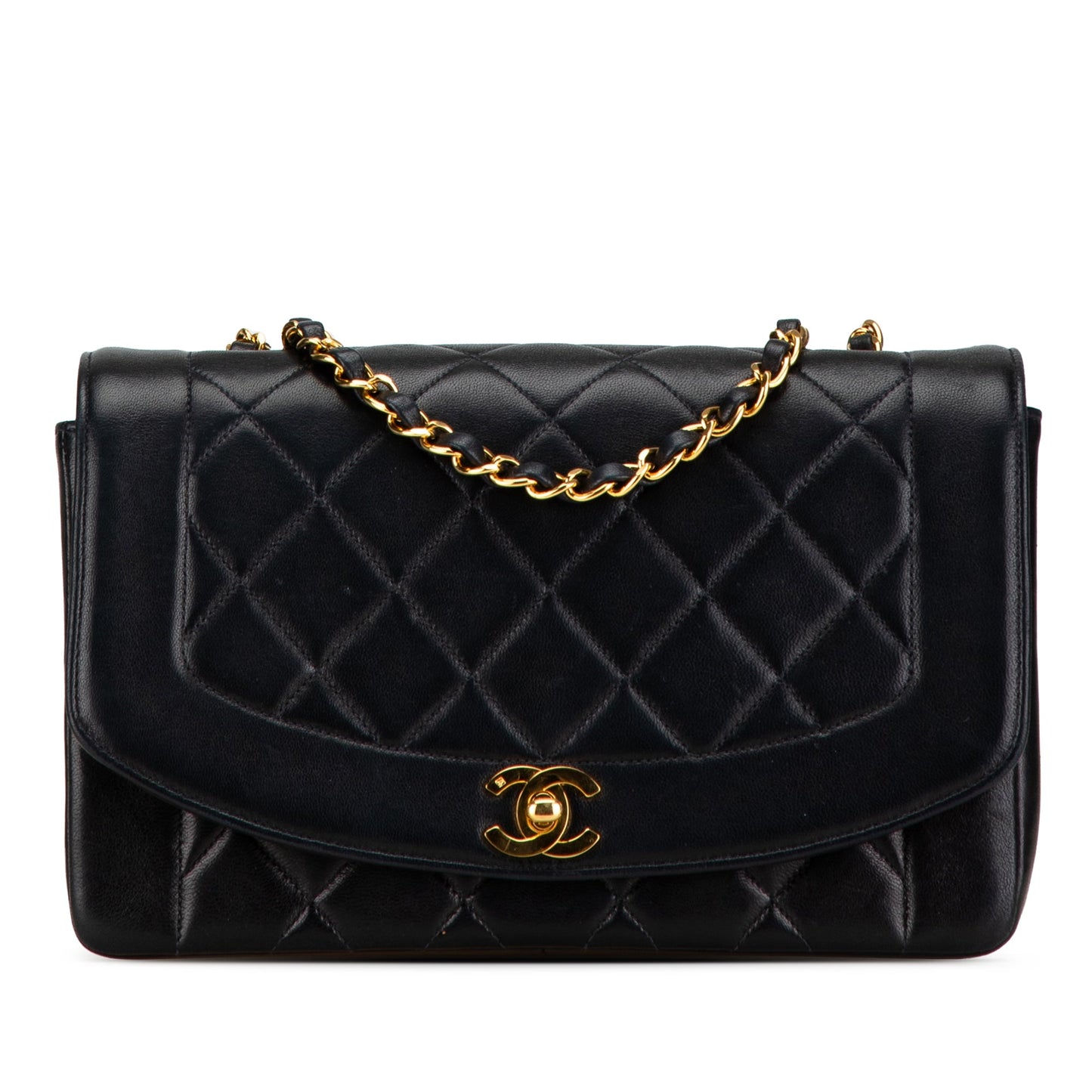 Medium Lambskin Diana Flap
