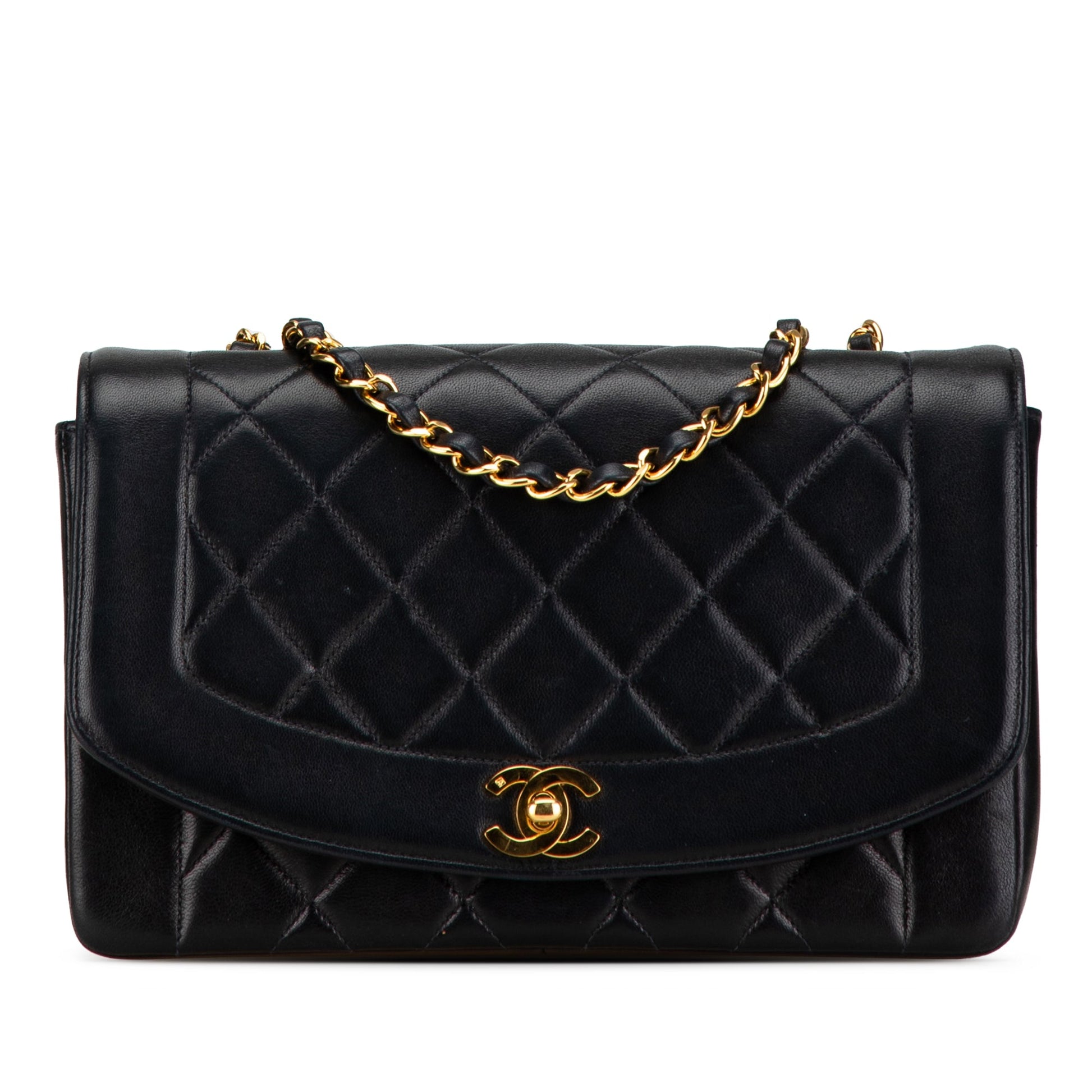 Medium Lambskin Diana Flap