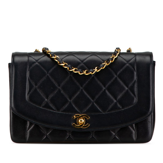Medium Lambskin Diana Flap