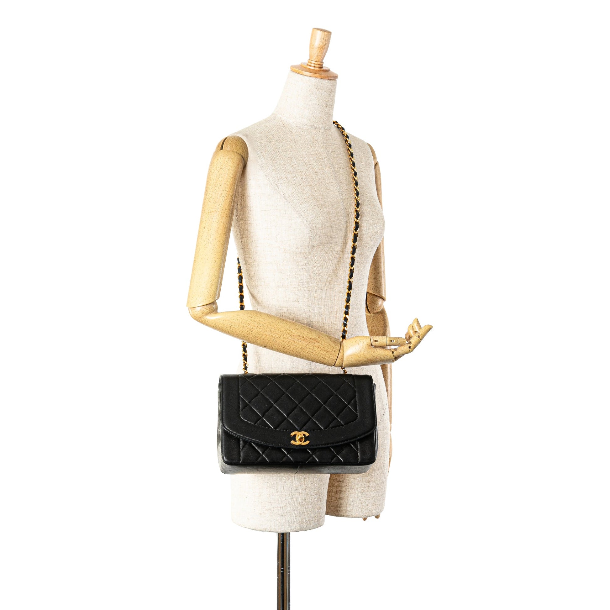 Medium Lambskin Diana Flap