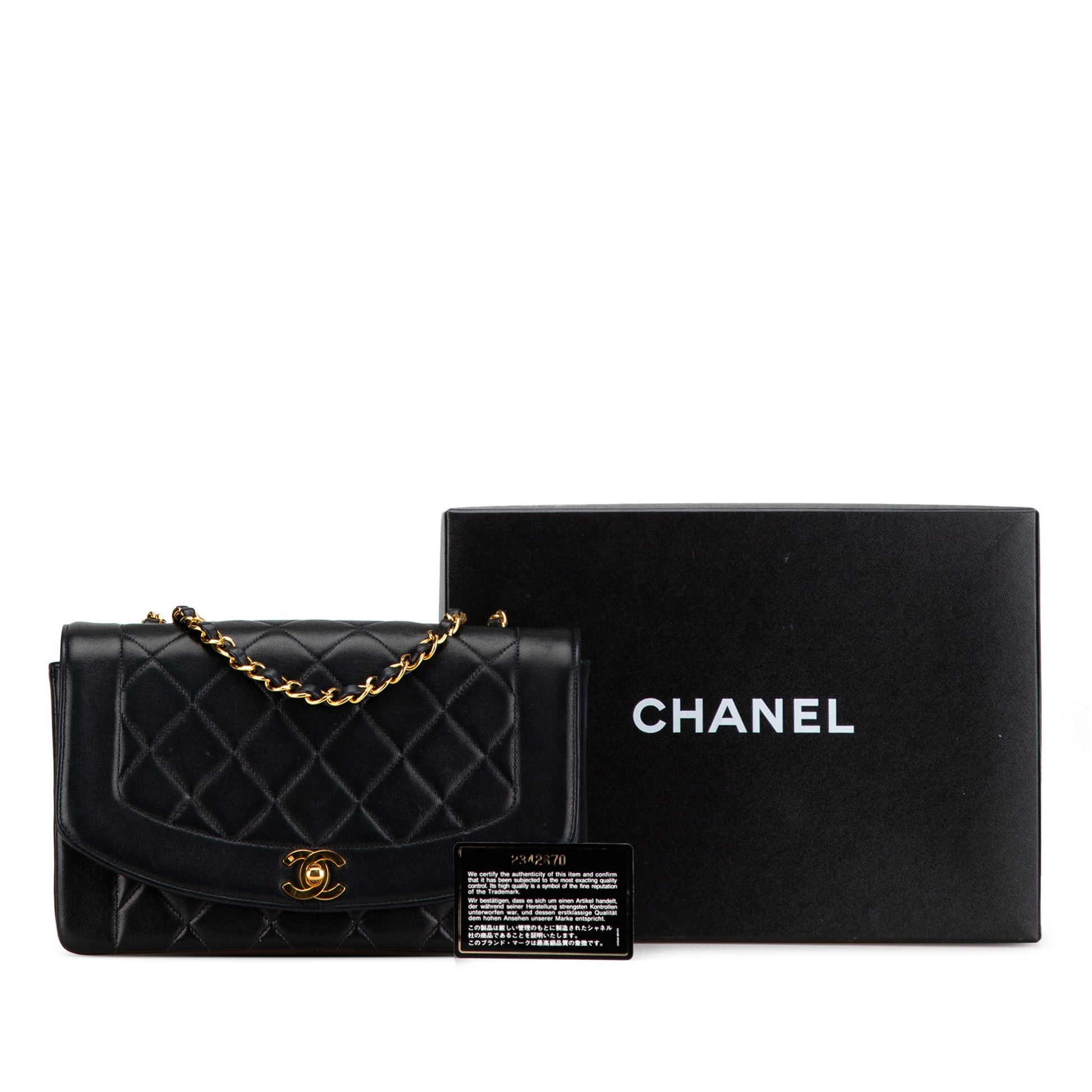 Medium Lambskin Diana Flap