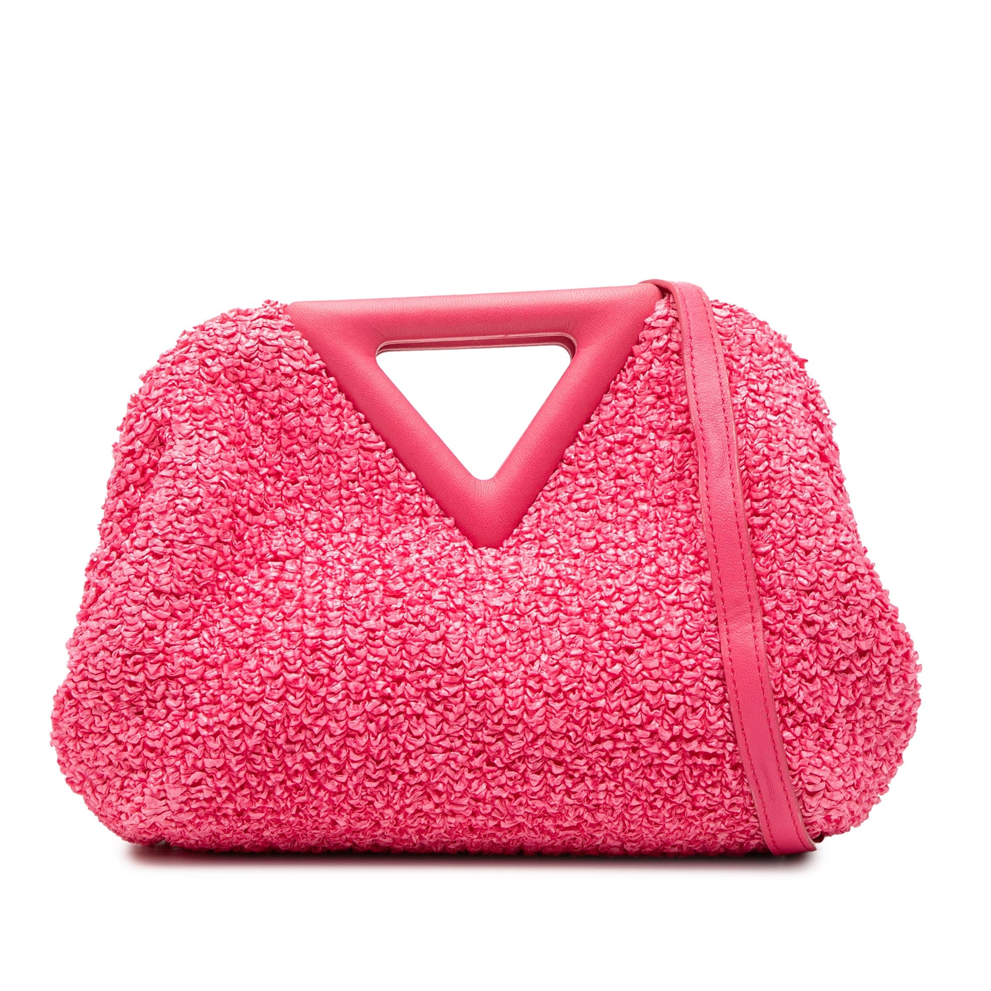 Bottega Veneta Small Boucle Curly Raffia The Point Triangle Satchel
