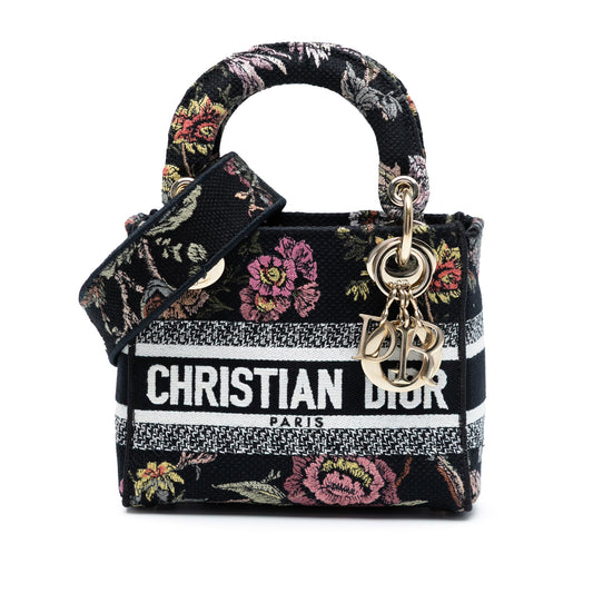 Dior Mini Embroidered Canvas Mille Fleurs Lady D Lite