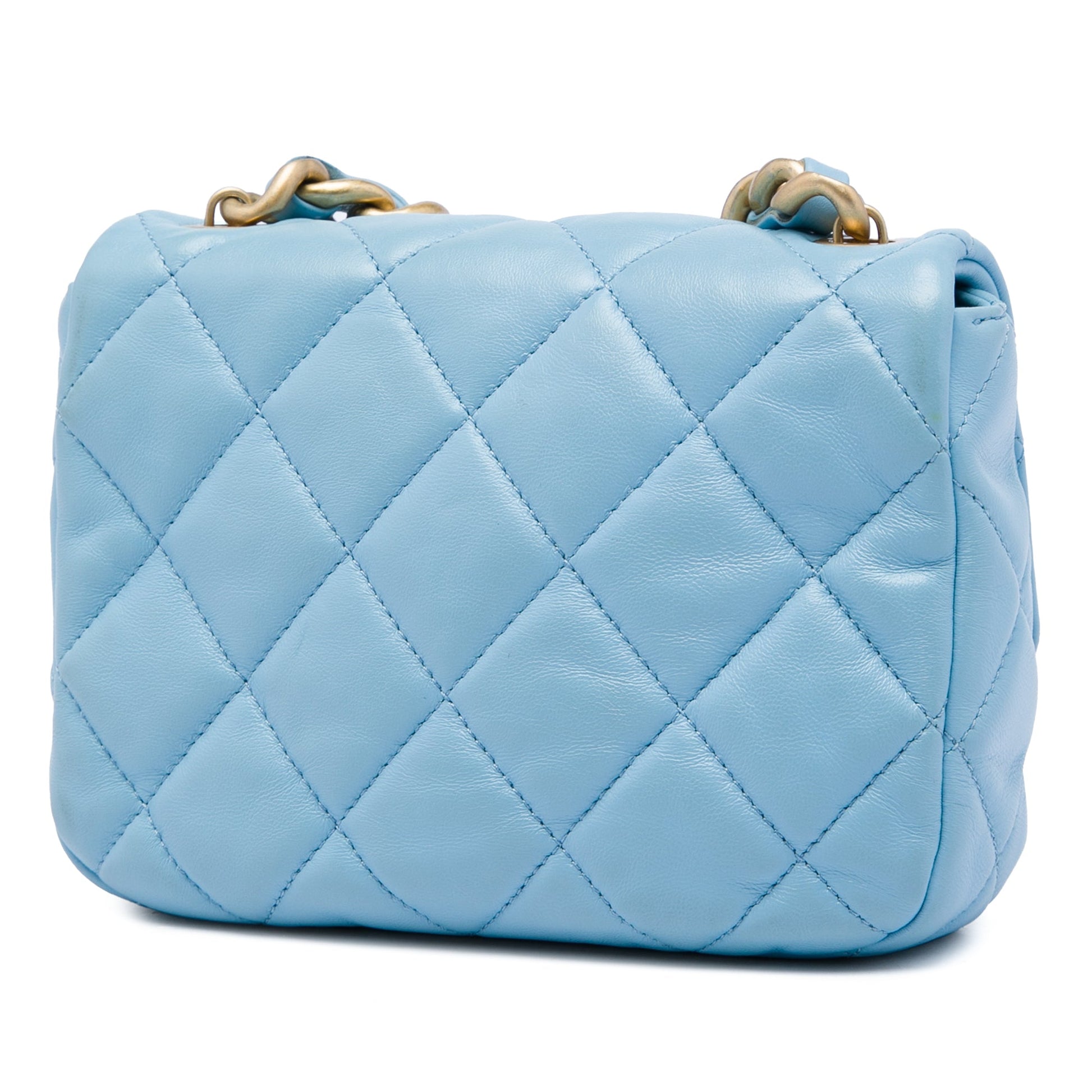 Chanel Mini Quilted Lambskin Lacquered Chain Flap