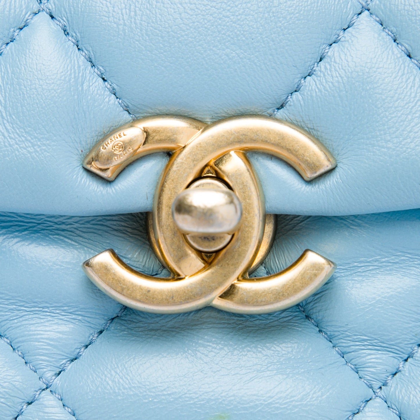 Chanel Mini Quilted Lambskin Lacquered Chain Flap