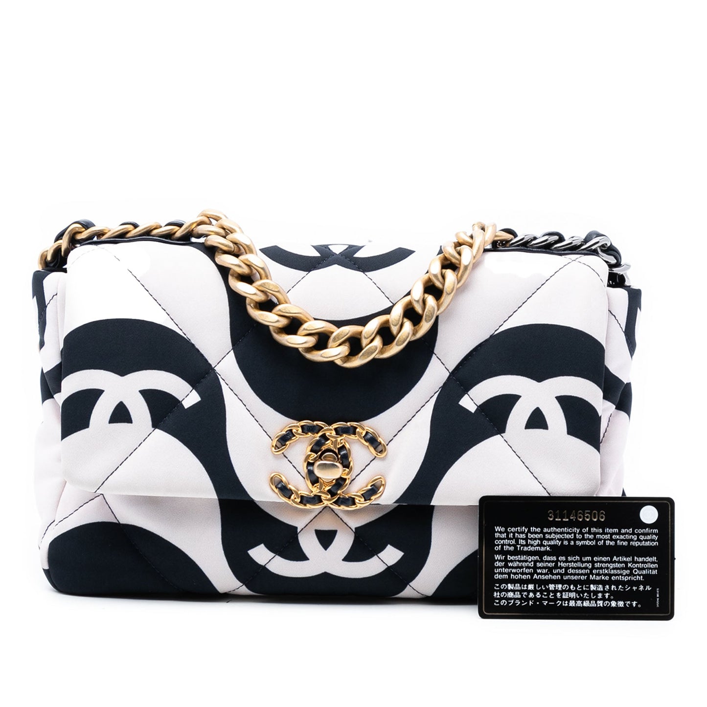 Chanel Medium Printed Silk 19 Flap