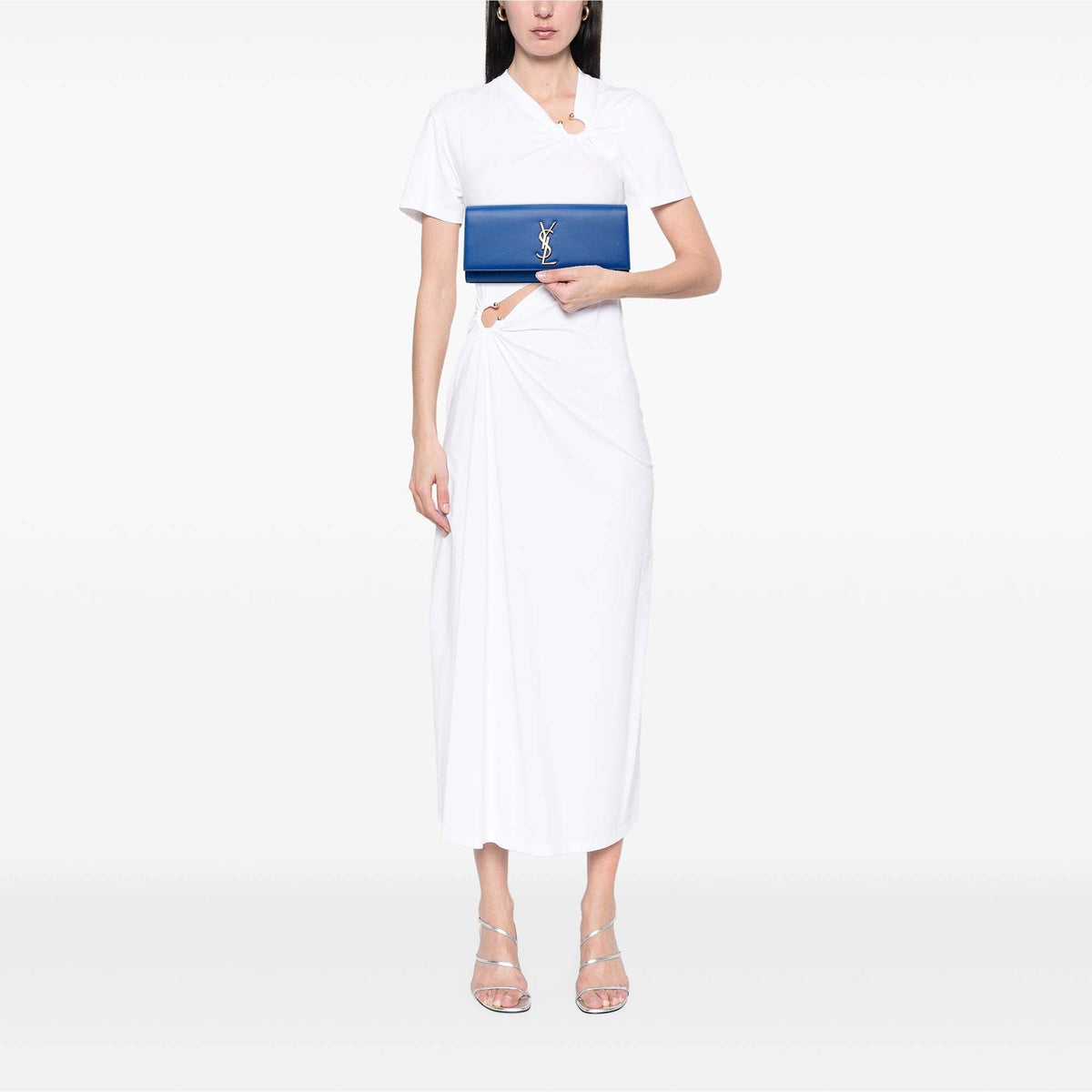 Saint Laurent Grain de Poudre Monogram Cassandre Clutch