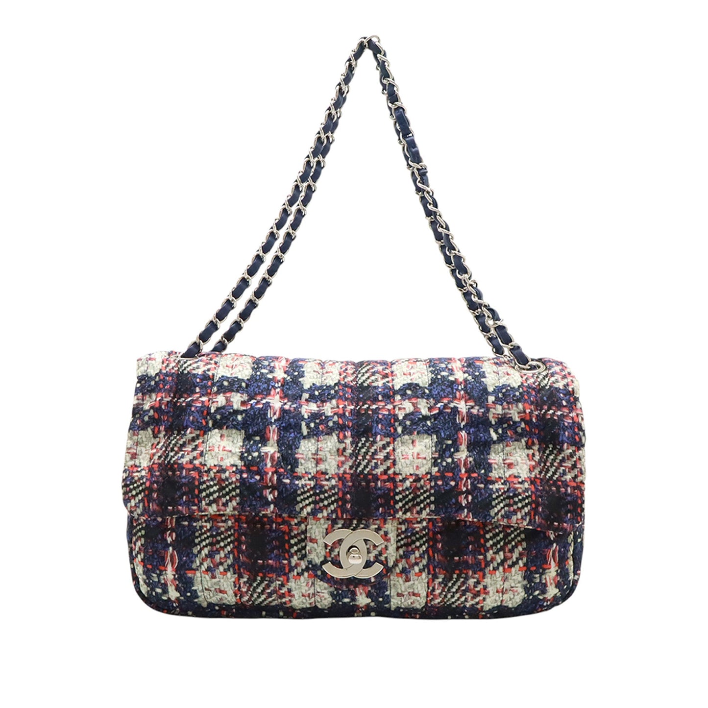 Chanel CC Tweed Print Nylon Single Flap