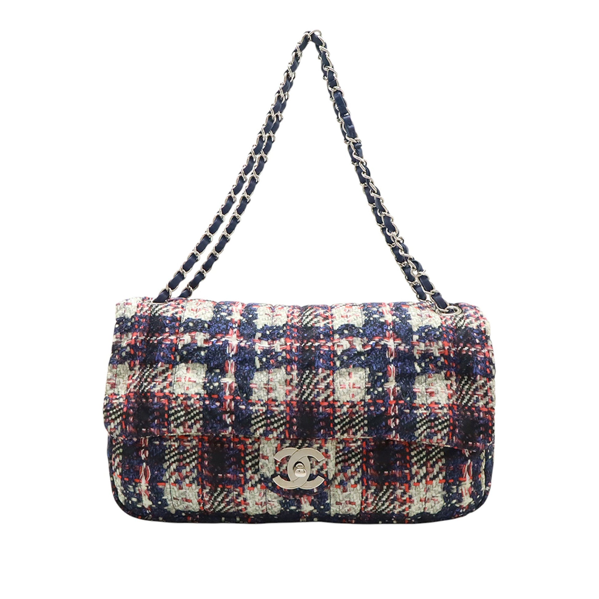 Chanel CC Tweed Print Nylon Single Flap
