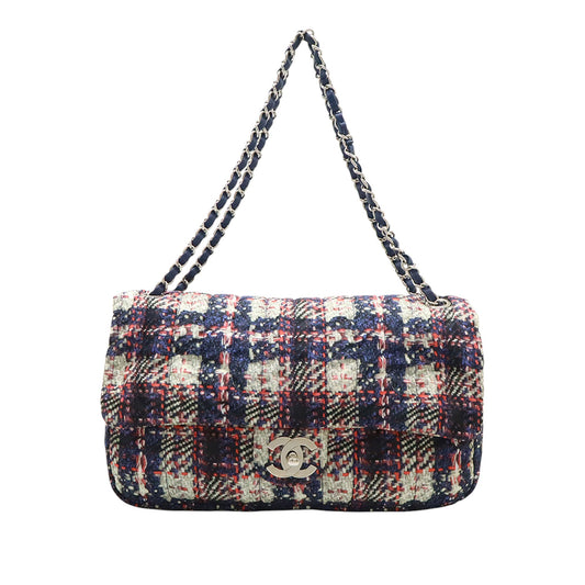 Chanel CC Tweed Print Nylon Single Flap