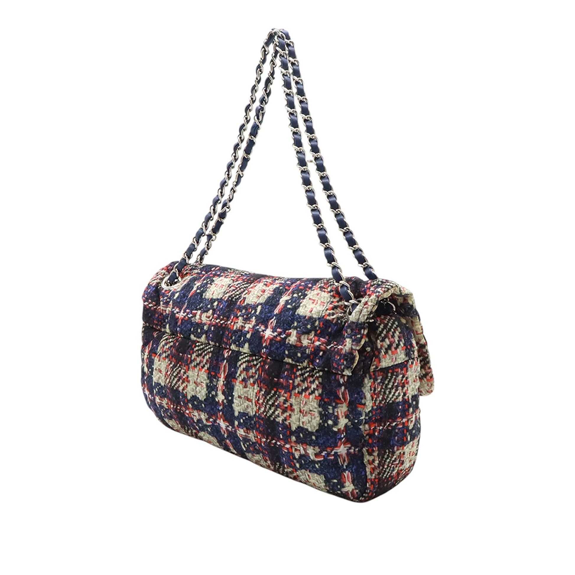 Chanel CC Tweed Print Nylon Single Flap