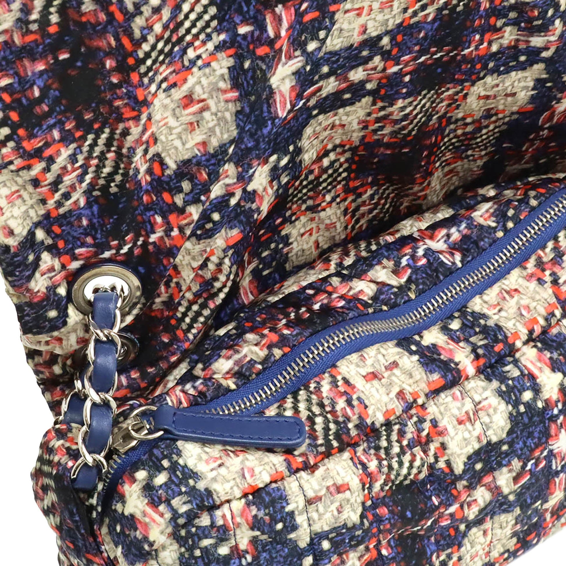 Chanel CC Tweed Print Nylon Single Flap