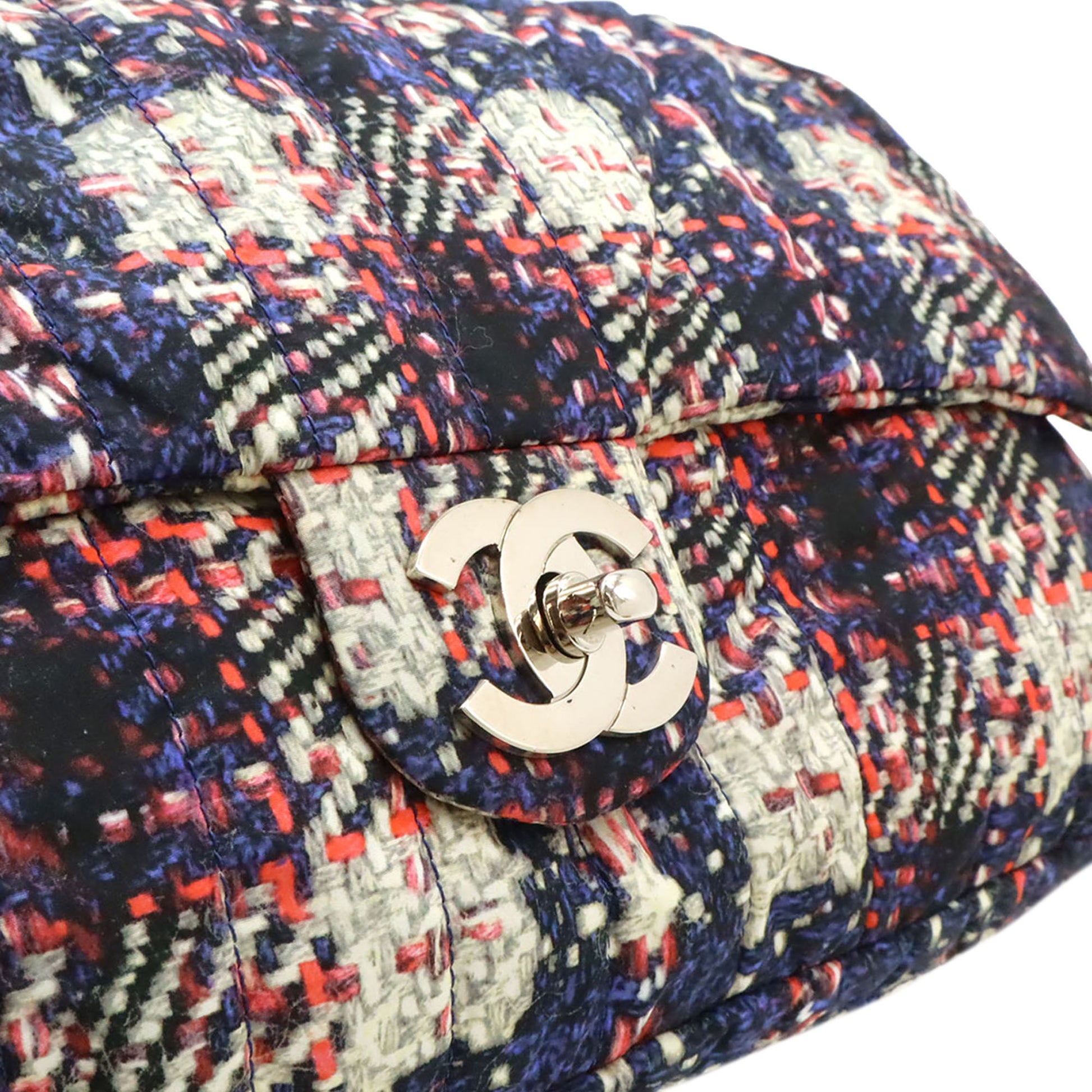 Chanel CC Tweed Print Nylon Single Flap