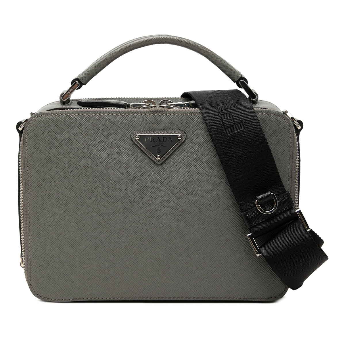 Prada Medium Saffiano Brique Bag — Gray