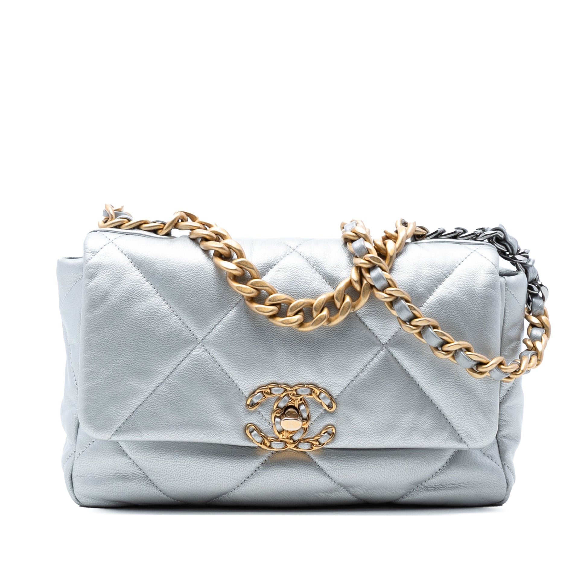 Medium Metallic Lambskin 19 Flap