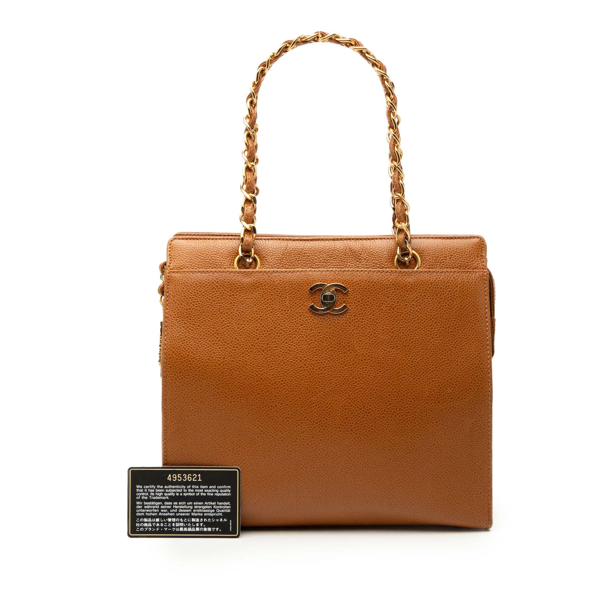 Chanel CC Caviar Chain Turn Lock Tote