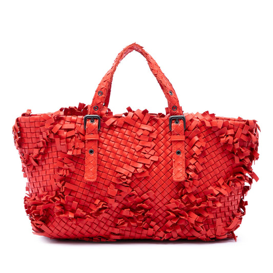 Bottega Veneta Nappa Intrecciato Patchwork Lido Fringe Tote