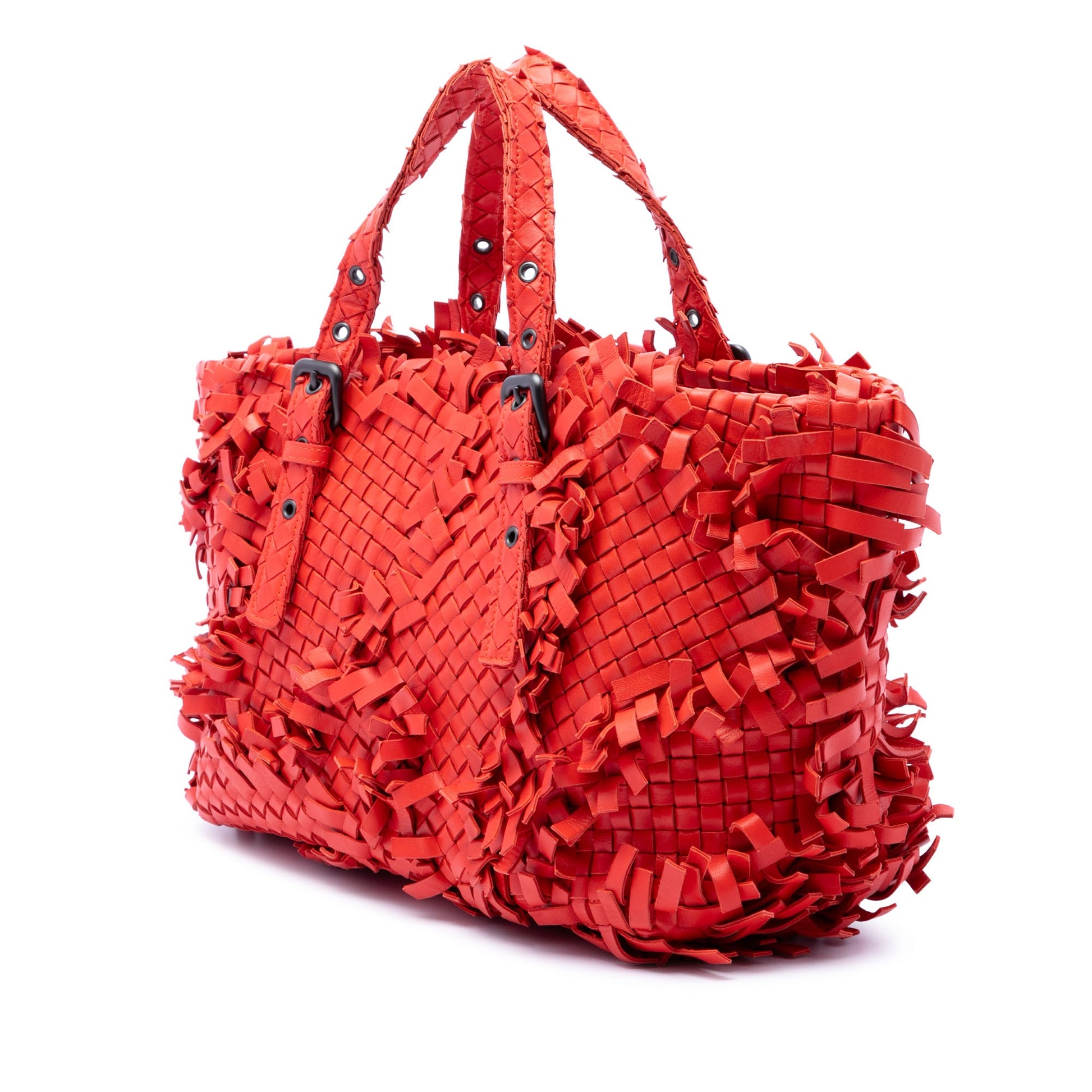 Bottega Veneta Nappa Intrecciato Patchwork Lido Fringe Tote