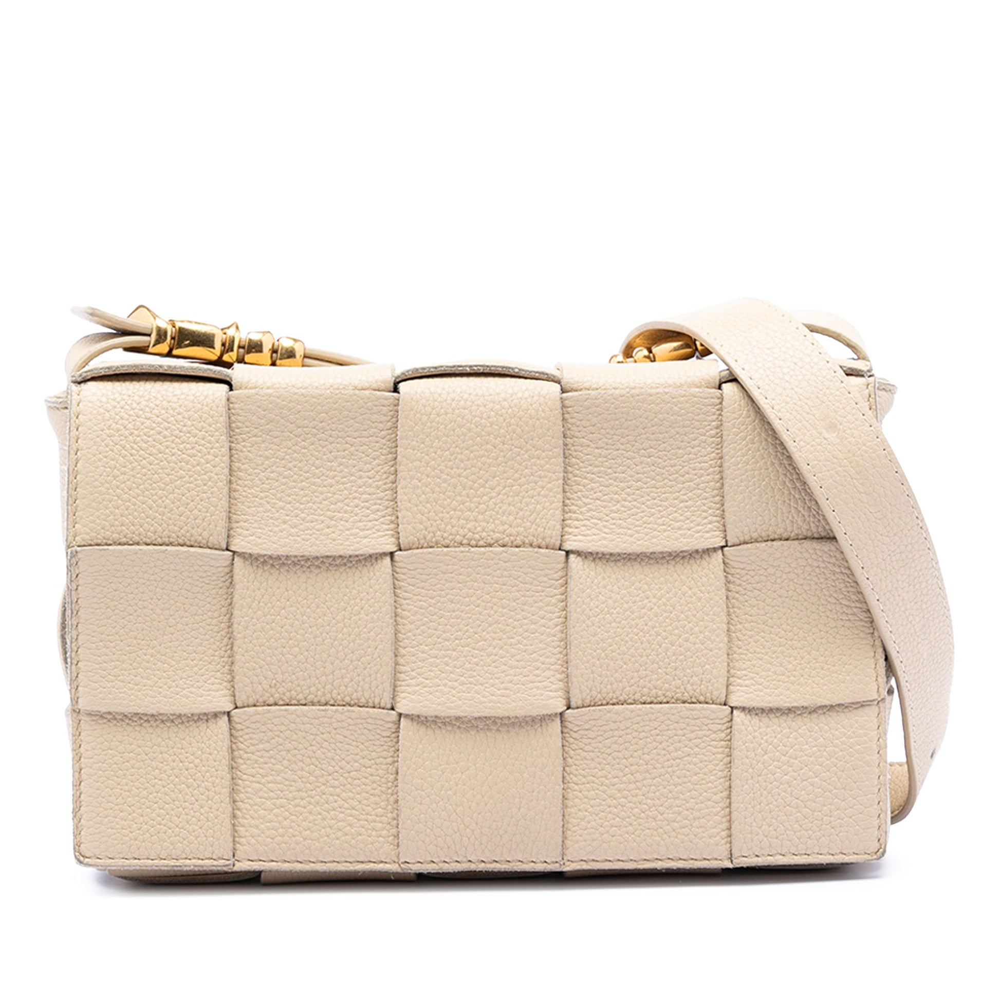 Bottega Veneta Grained Calfskin Intrecciato Cassette Crossbody