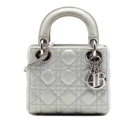 Dior Mini Iridescent Lambskin Cannage Lady Dior