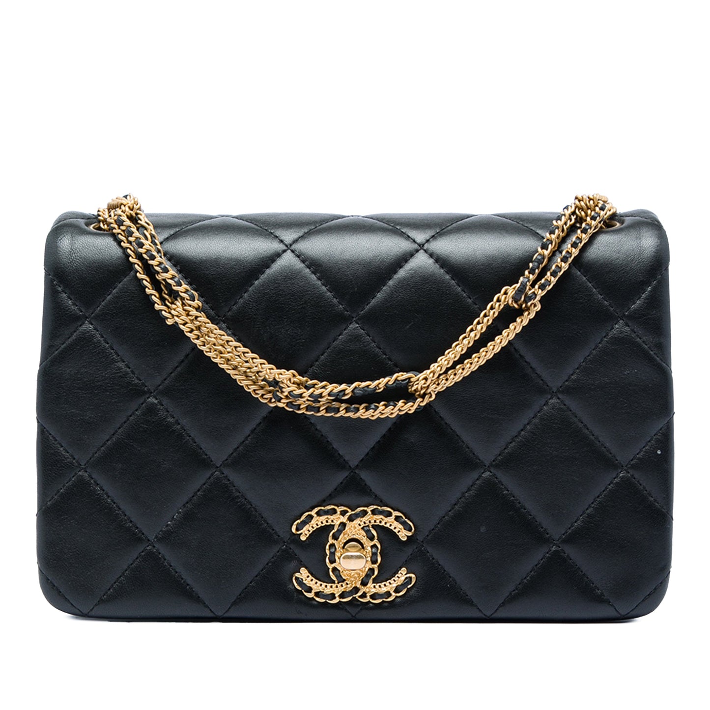 Chanel Small Quilted Lambskin On And On Chain Flap