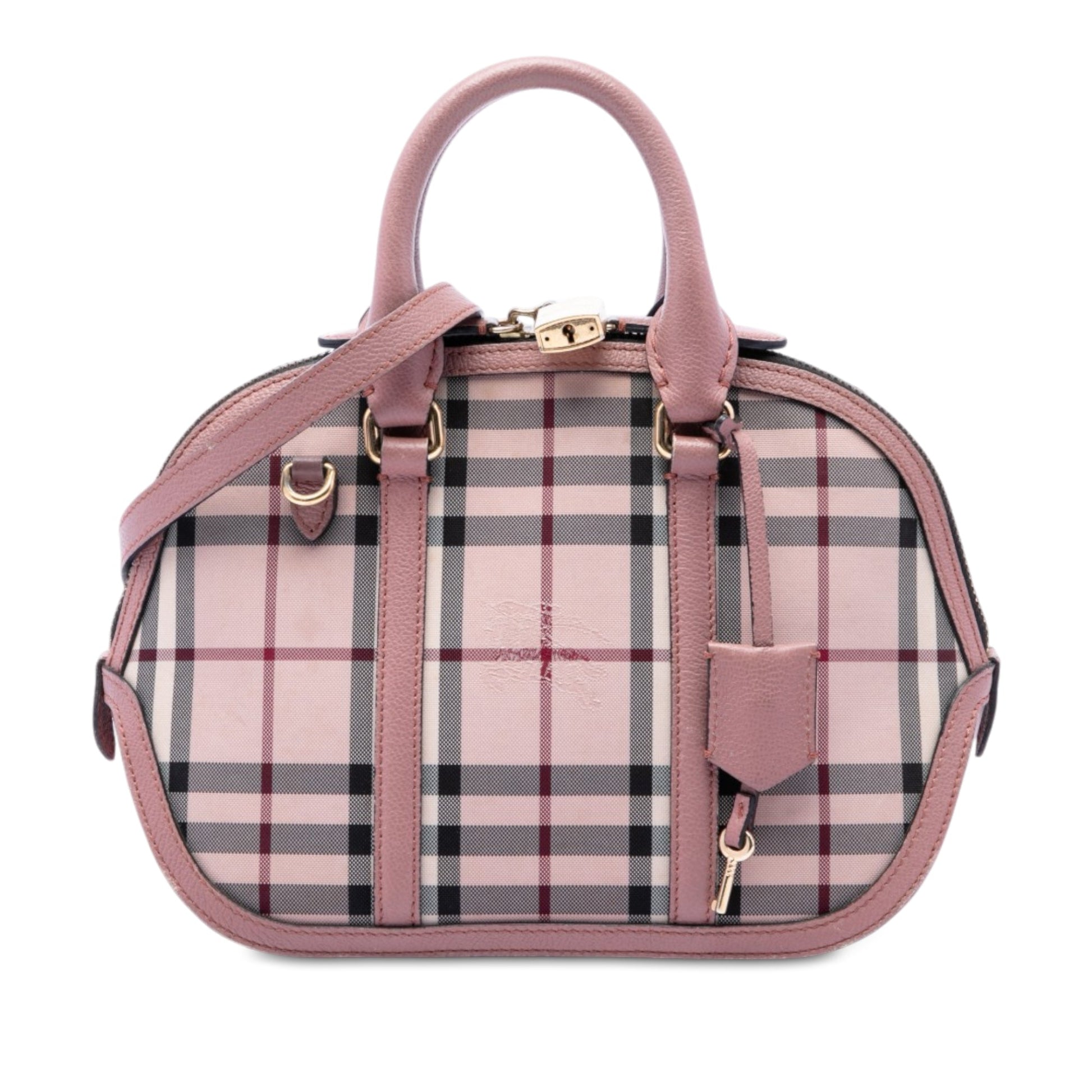 Burberry Small Haymarket Check Nylon Orchard Bowling Bag