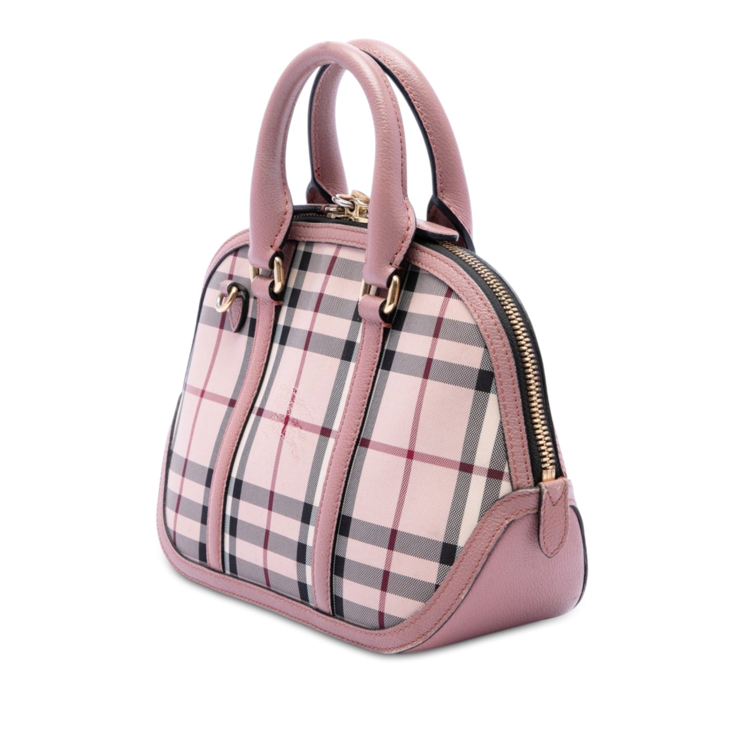 Burberry Small Haymarket Check Nylon Orchard Bowling Bag