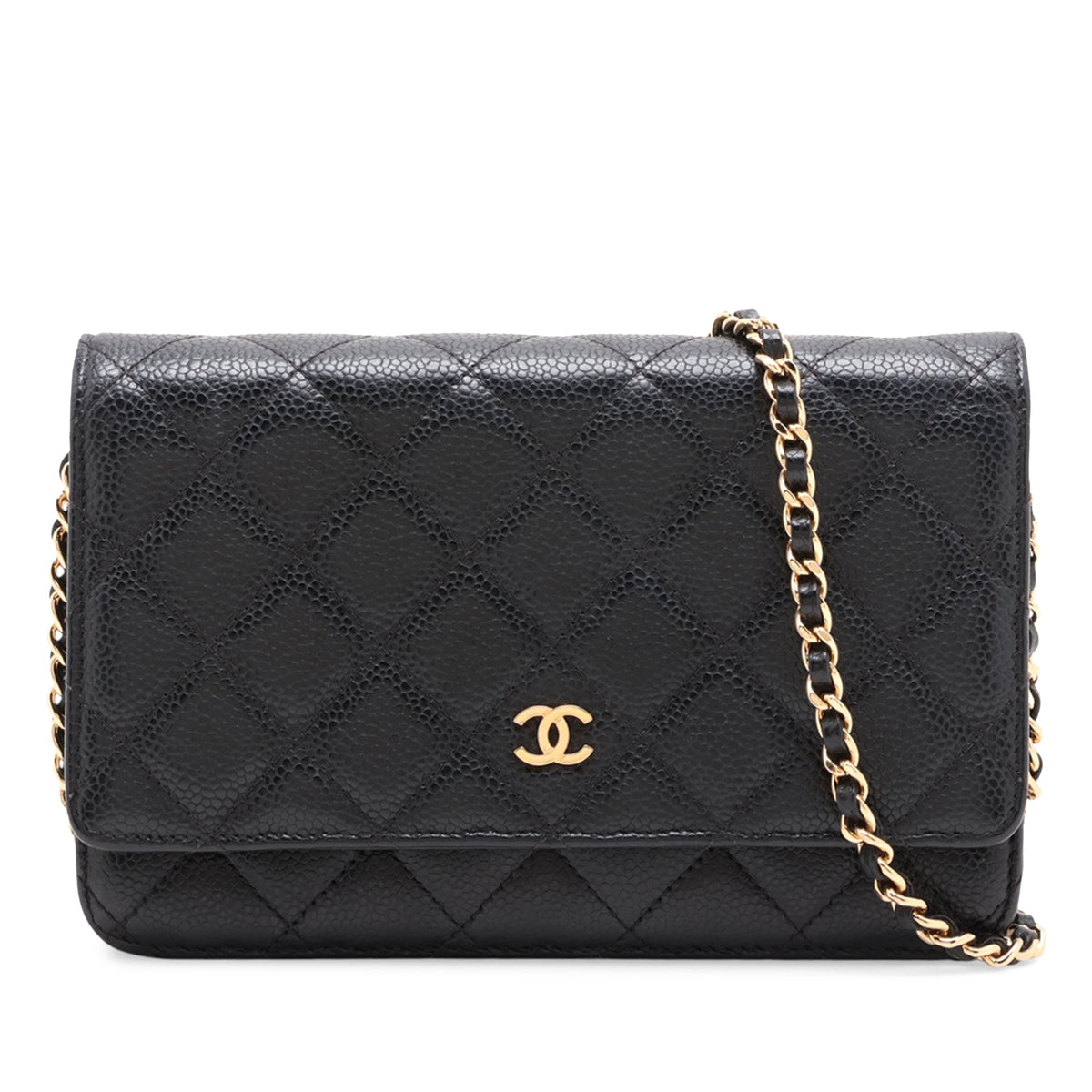 Chanel Classic Caviar Wallet On Chain — Black