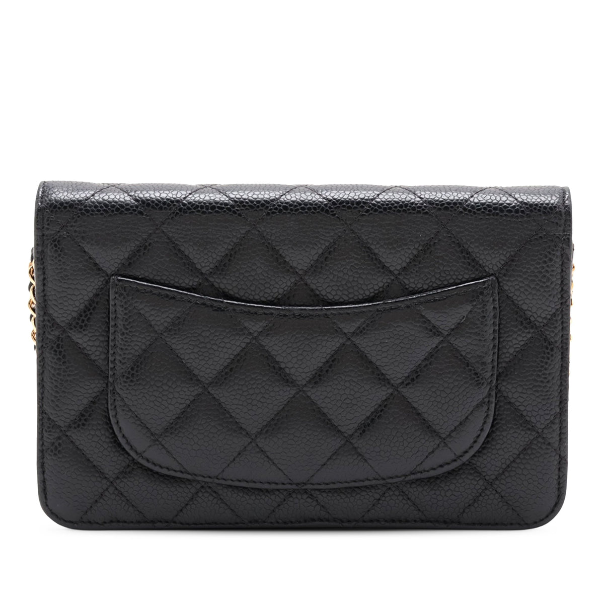 Chanel Classic Caviar Wallet On Chain — Black