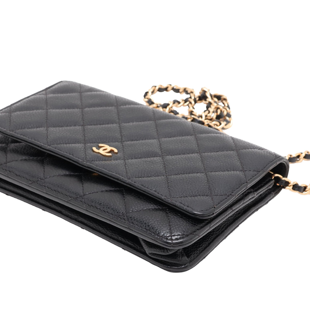 Chanel Classic Caviar Wallet On Chain — Black
