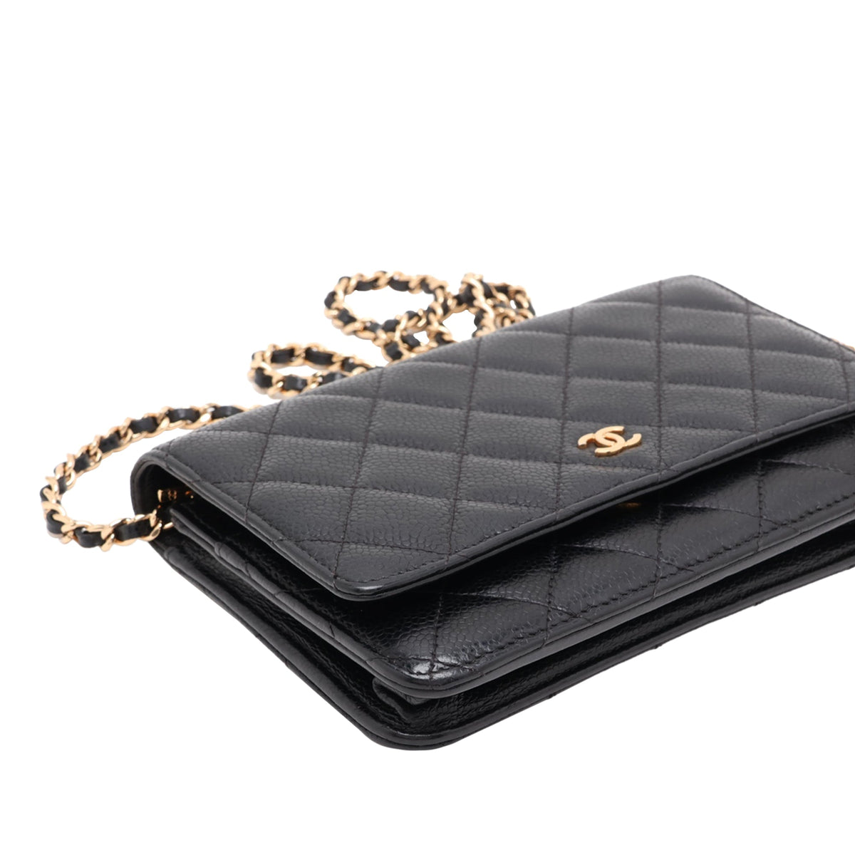 Chanel Classic Caviar Wallet On Chain — Black