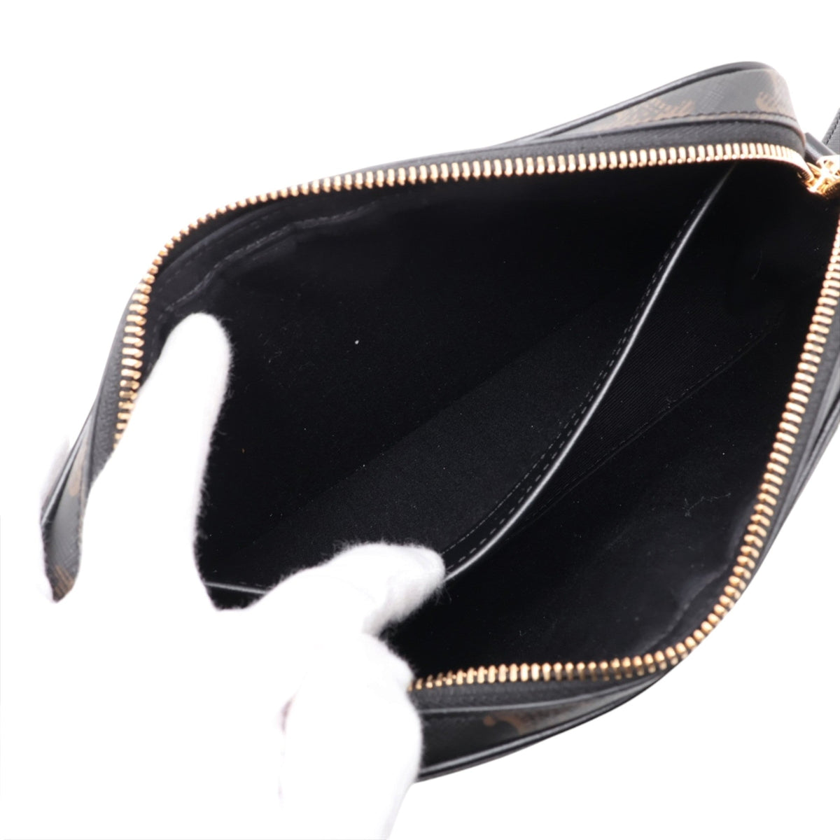 Celine Medium Triomphe Coated Canvas Logo Crossbody — Black