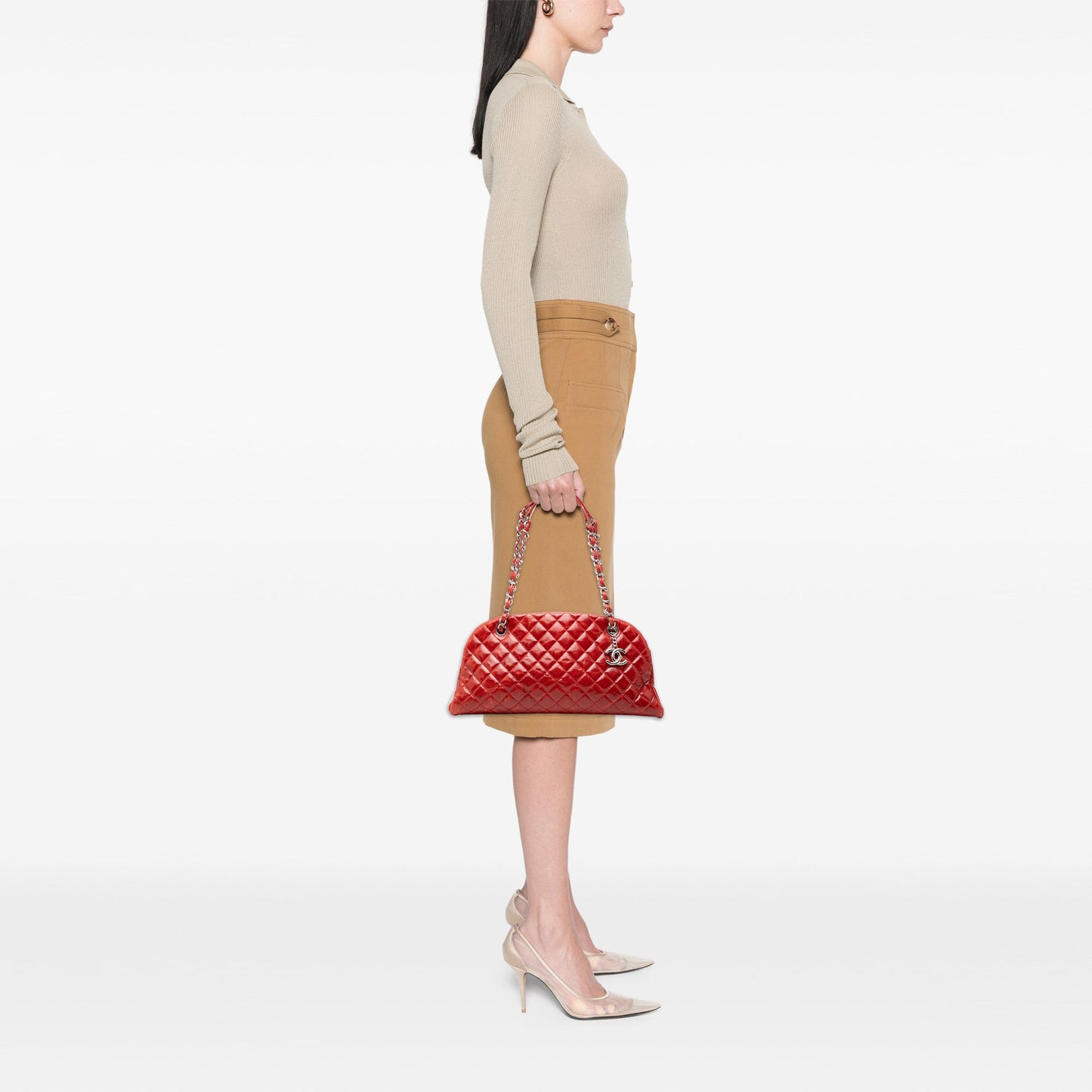 Chanel Large Glazed Calfskin Mademoiselle Bowling Bag