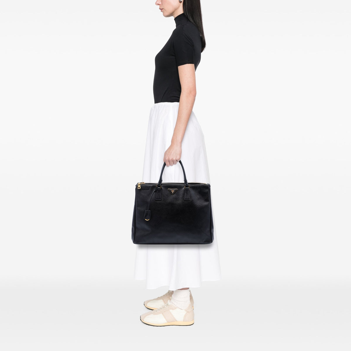 Prada Extra Large Saffiano Lux Galleria Double Zip Tote