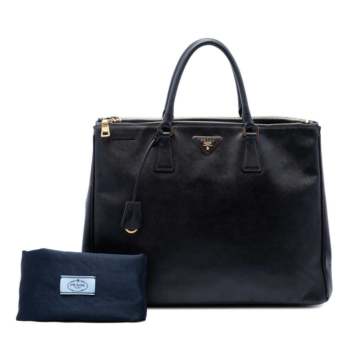 Prada Extra Large Saffiano Lux Galleria Double Zip Tote