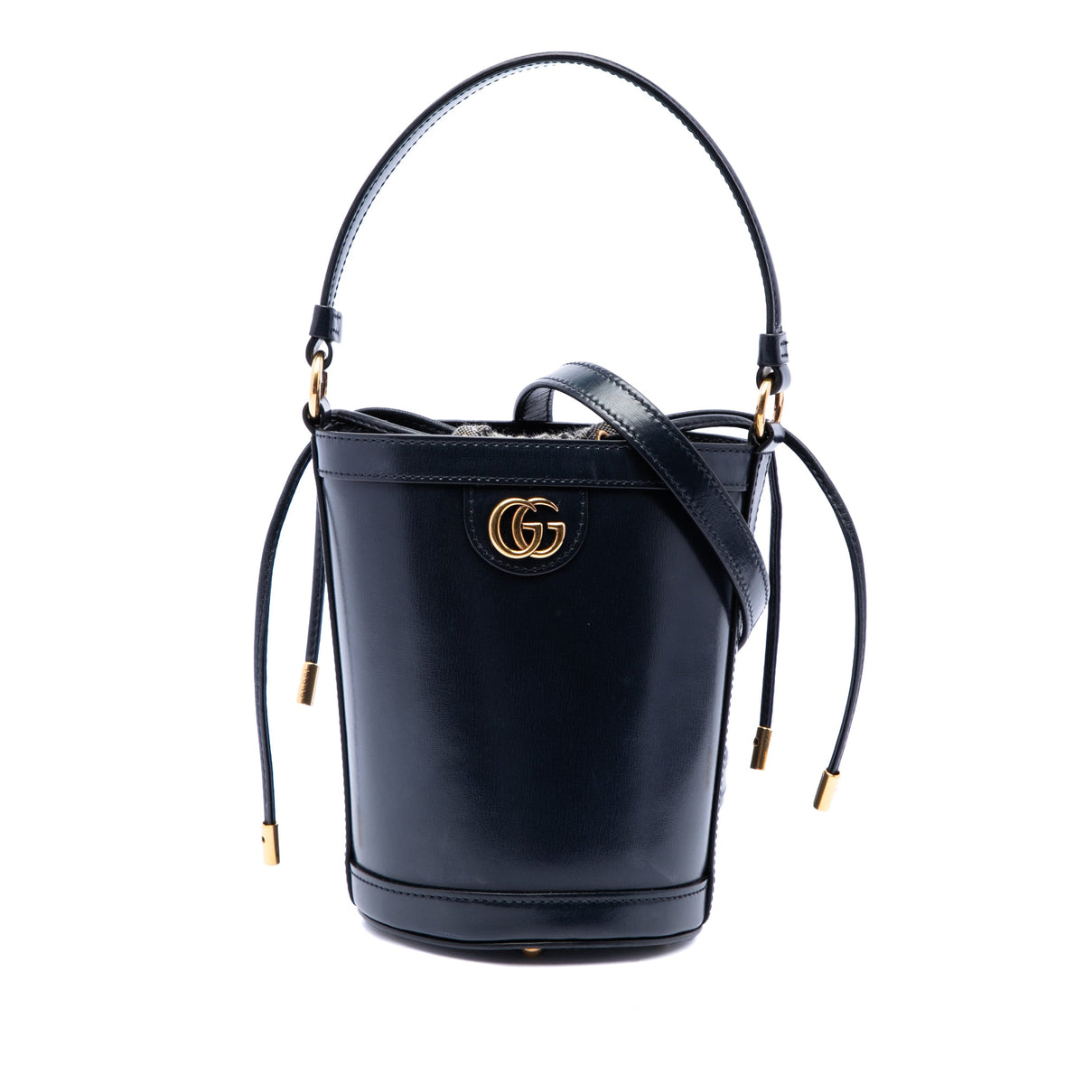 Gucci Mini Calfskin Ophidia Bucket Bag — Black