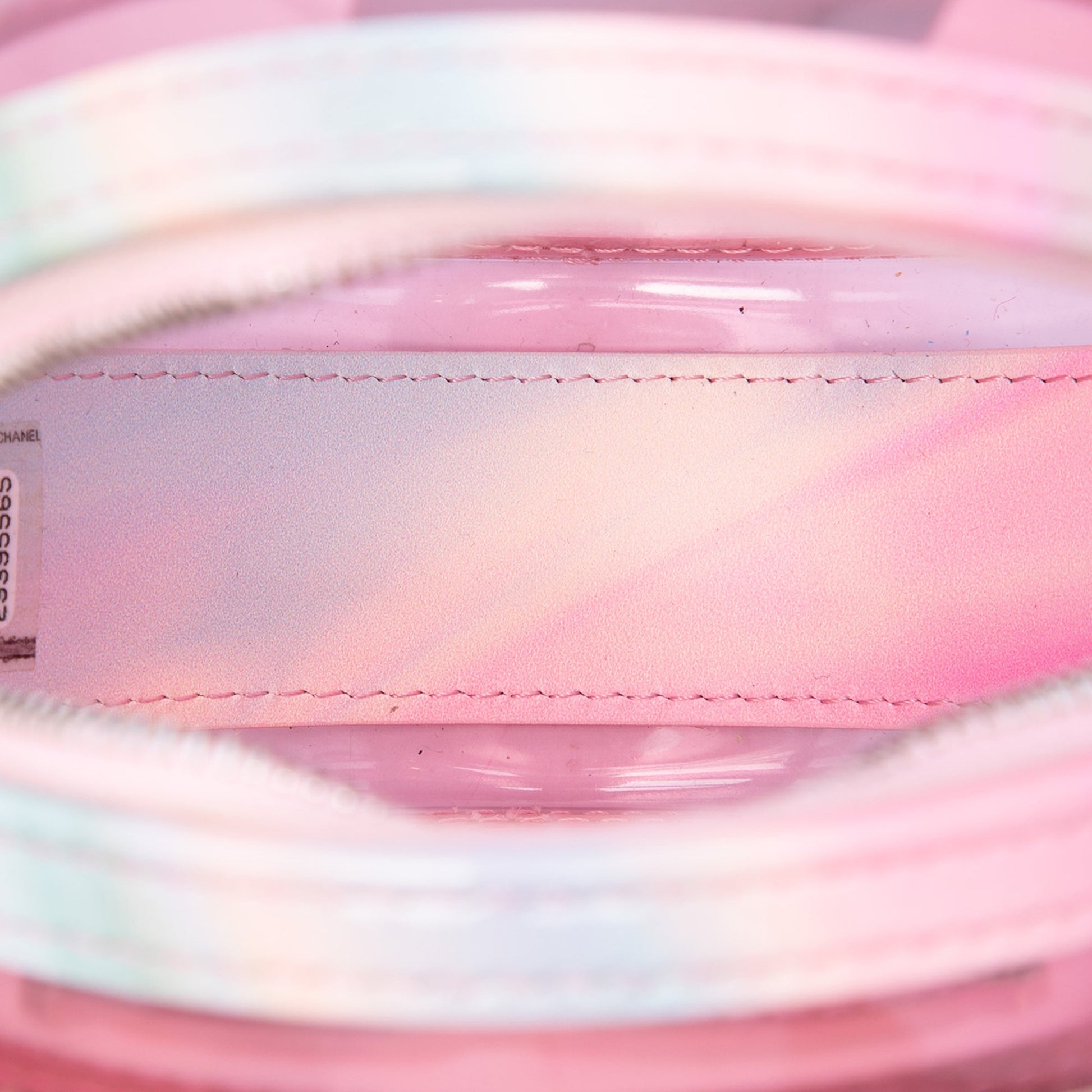 Chanel PVC and Lambskin CC Filigree Round Clutch with Chain