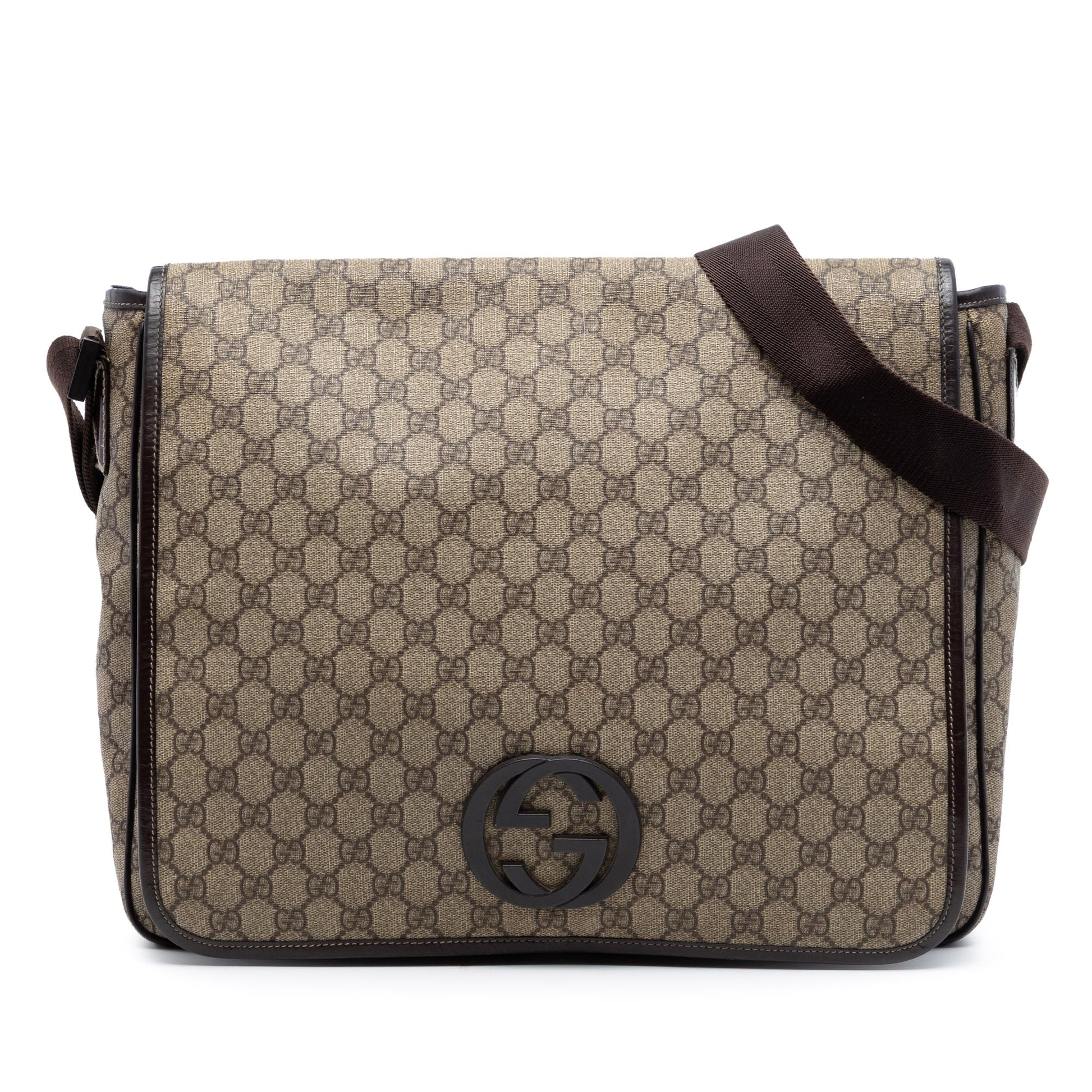 Gucci Large GG Supreme Interlocking G Messenger Bag