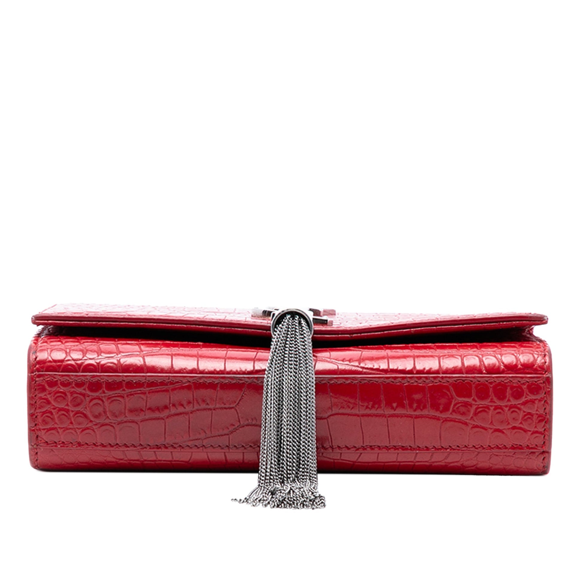 Saint Laurent Small Embossed Leather Kate Tassel Crossbody