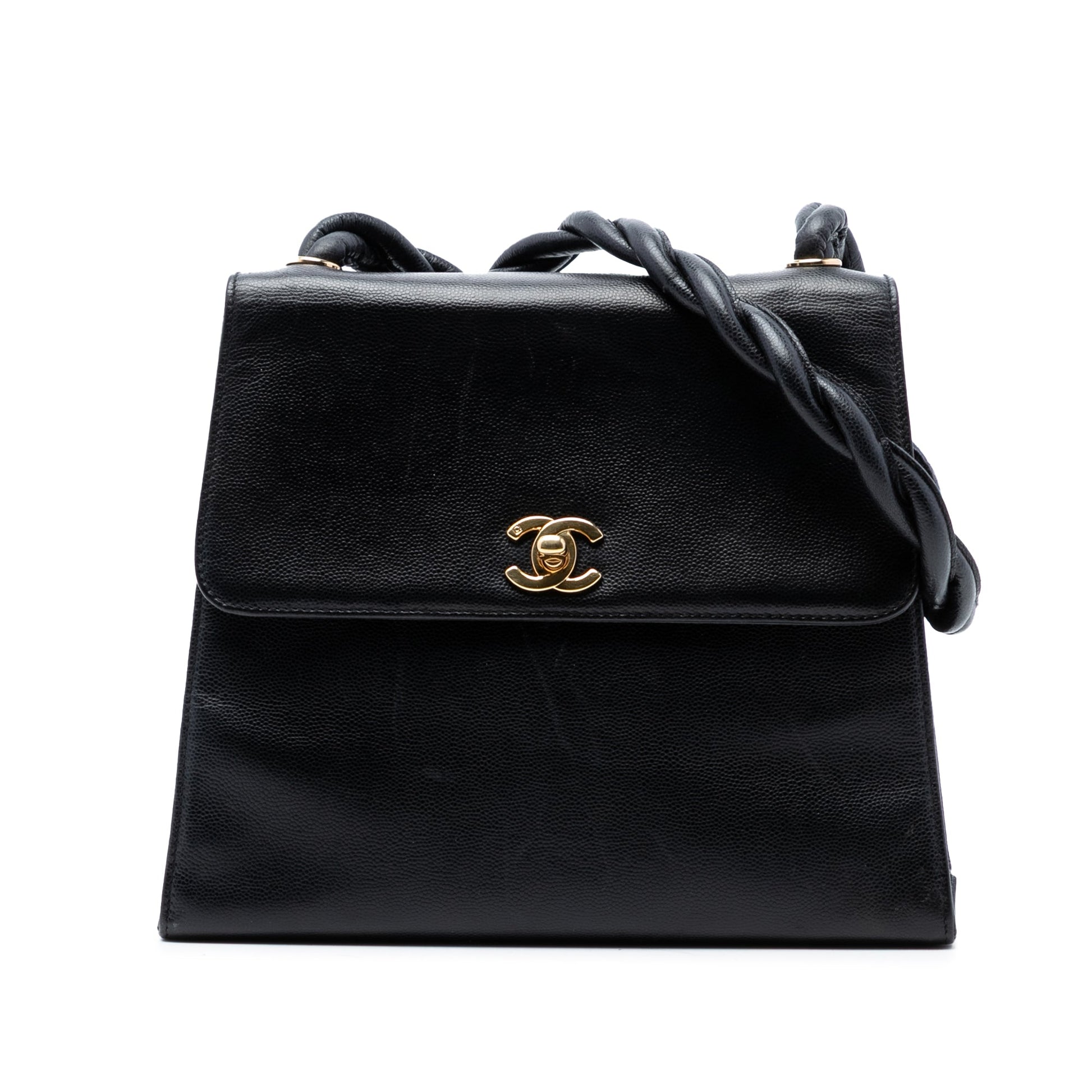 CC Caviar Twisted Strap Shoulder Bag