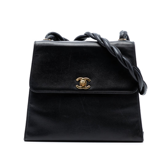 CC Caviar Twisted Strap Shoulder Bag