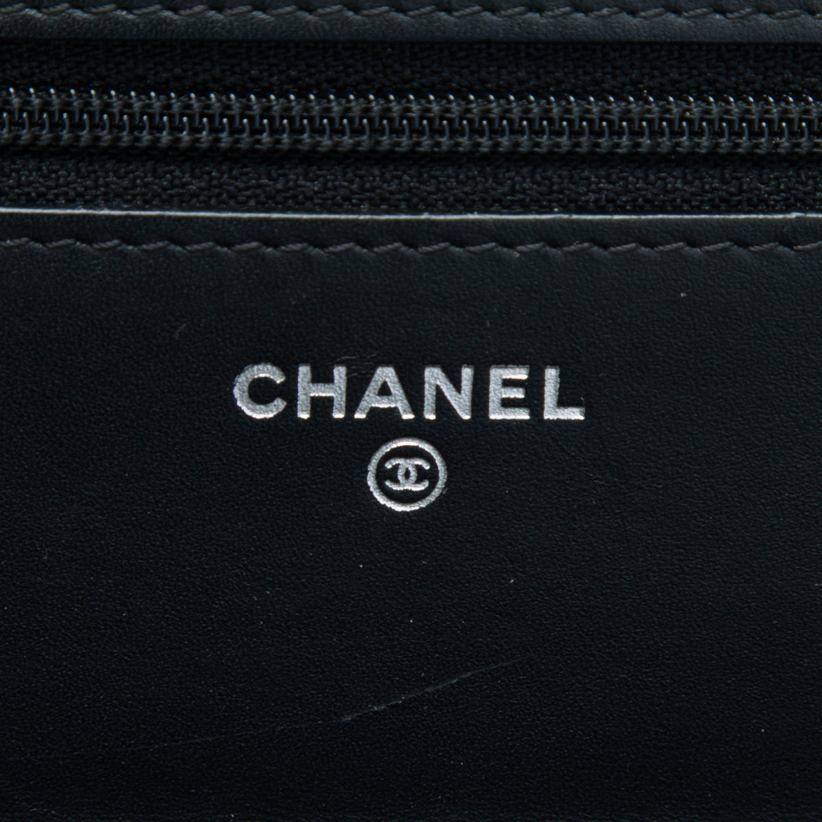 Chanel Quilted Patent Boy Wallet on Chain — Black