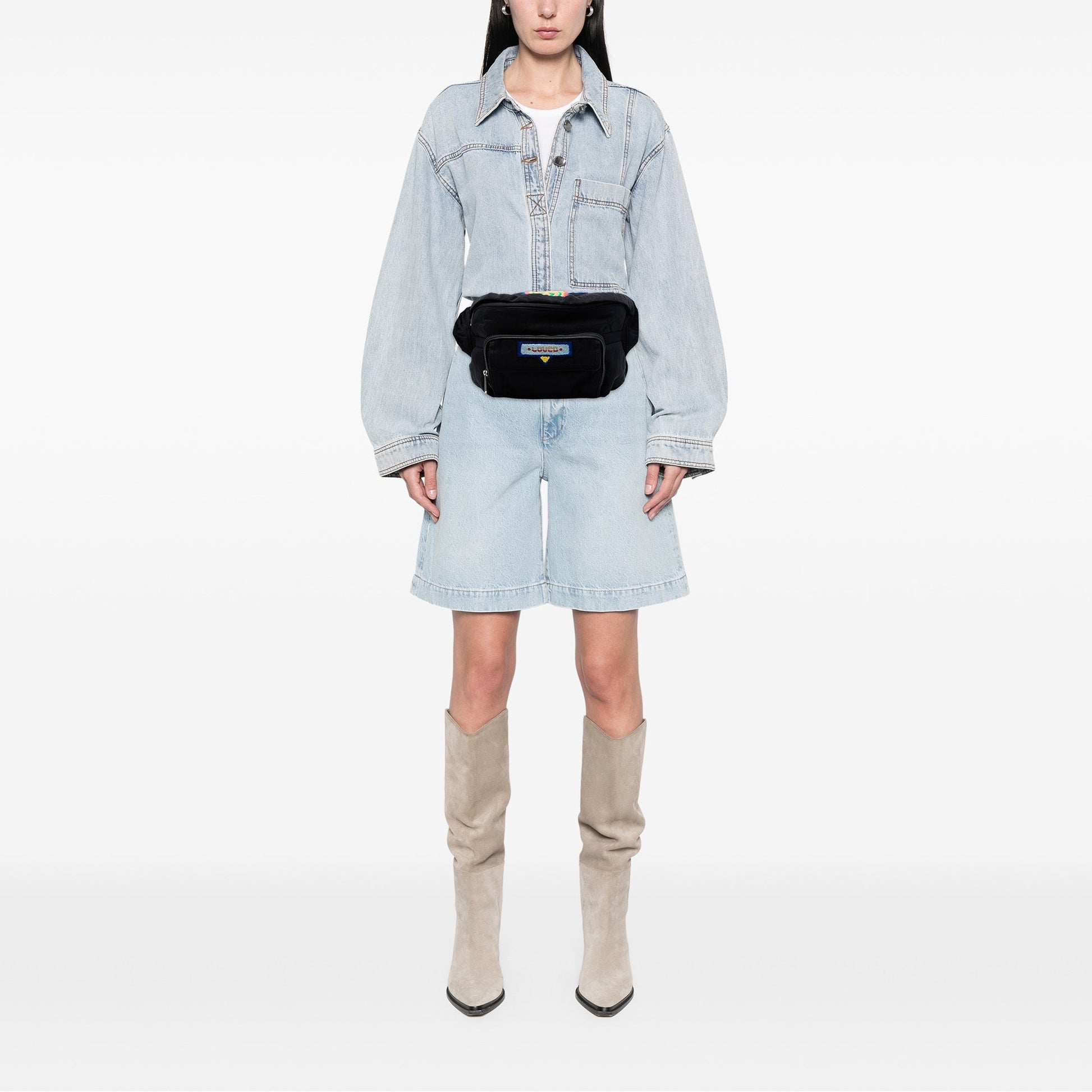 Nylon 80s Patch Convertible Belt Bag