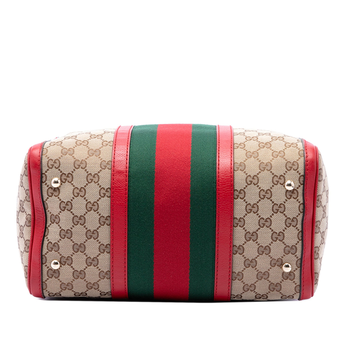 Gucci Medium GG Canvas Web Joy Boston Bag — Red