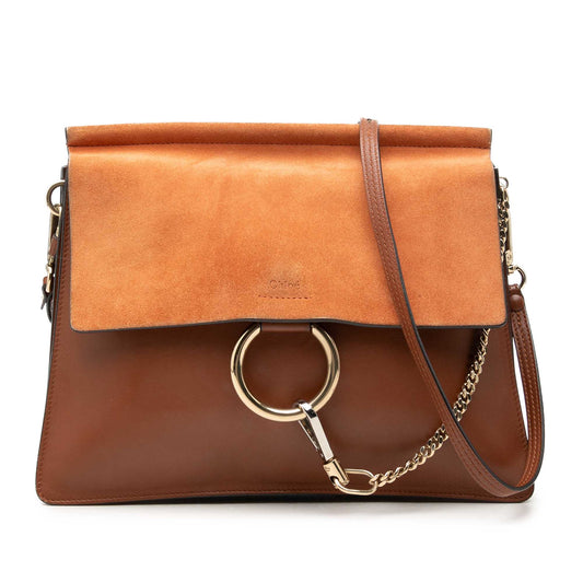 Chloé Medium Calfskin and Suede Faye Crossbody